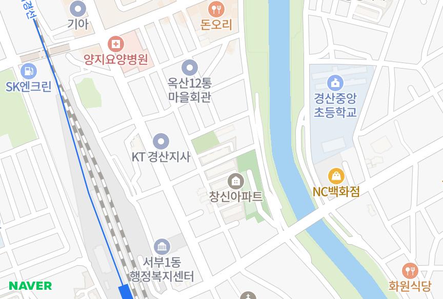 경상북도 경산시 사정동 사정창신신천지2차 위치·실거래 시세 지도