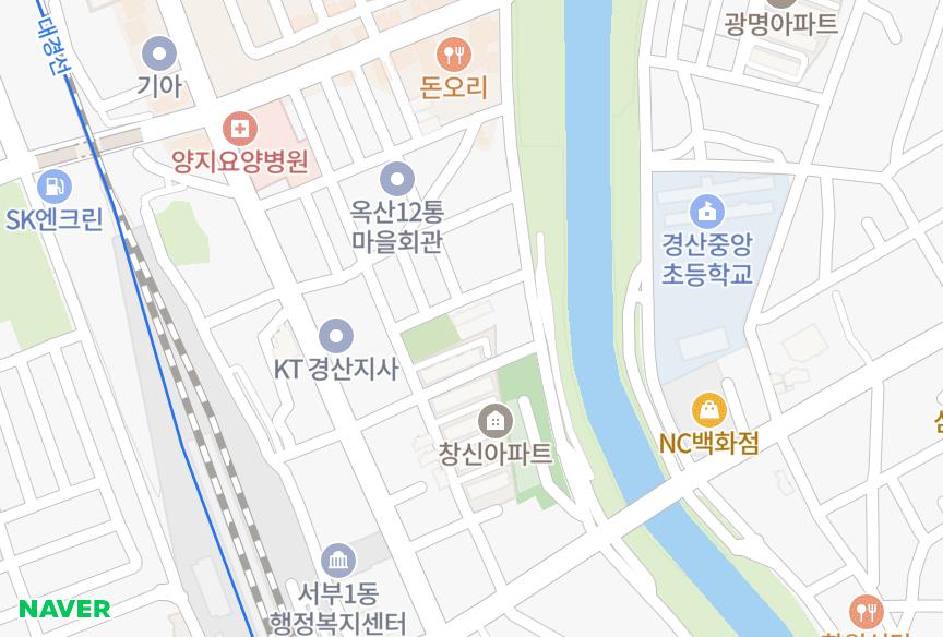 경상북도 경산시 사정동 강변맨션 위치·실거래 시세 지도