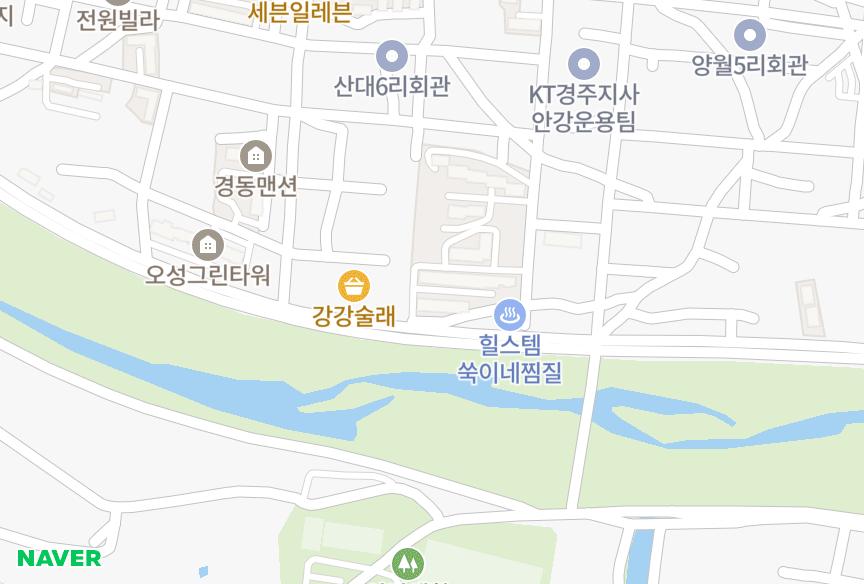 경상북도 경주시 안강읍 산대리 올림푸스 위치·실거래 시세 지도