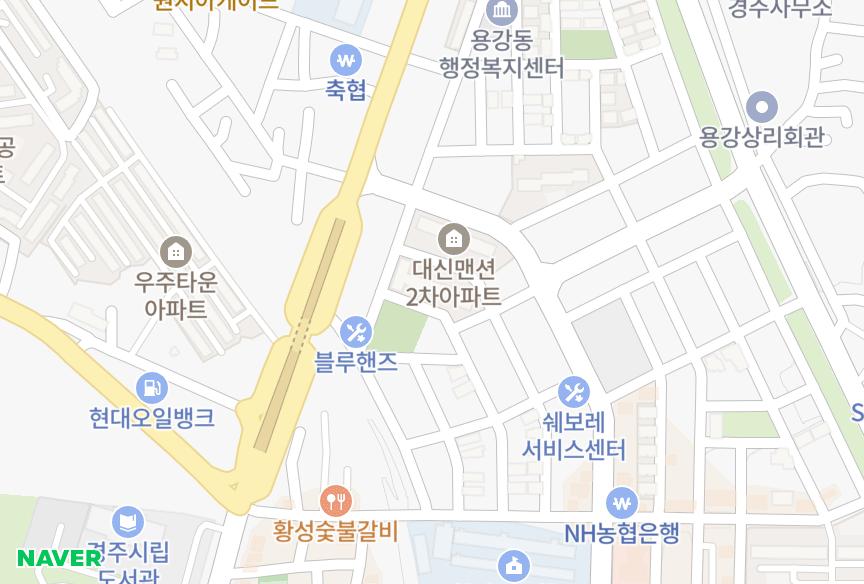 경상북도 경주시 용강동 용강대신맨션1차 위치·실거래 시세 지도