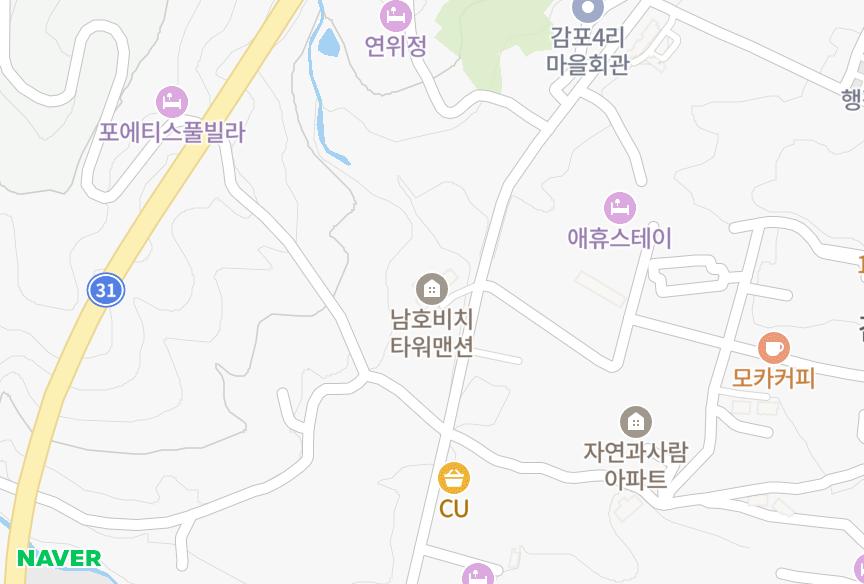 경상북도 경주시 감포읍 감포리 남호비치타워 위치·실거래 시세 지도