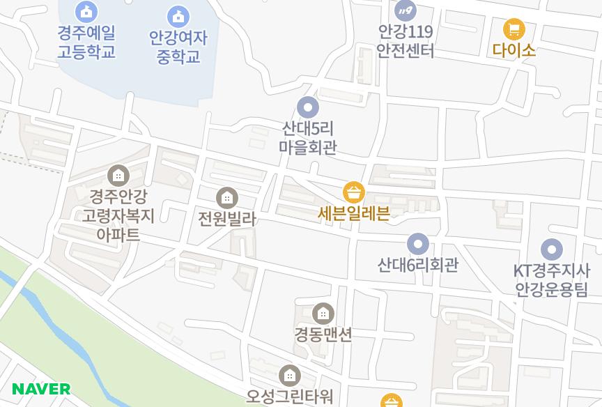 경상북도 경주시 안강읍 산대리 성봉파크맨션 위치·실거래 시세 지도