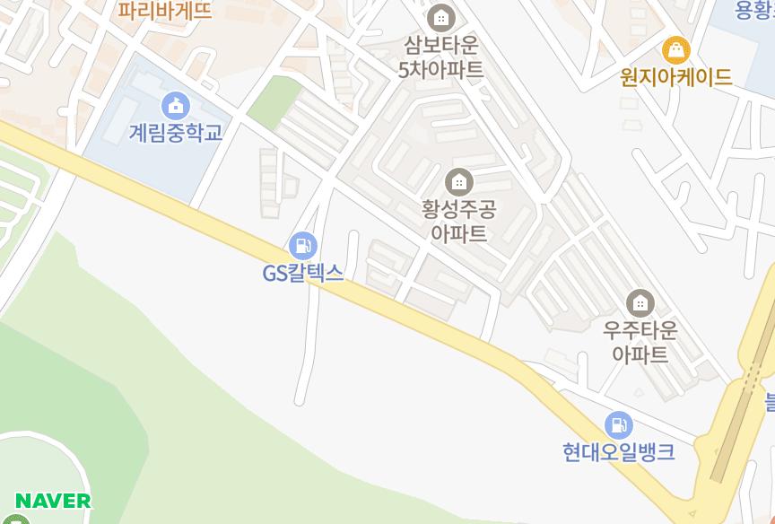 경상북도 경주시 황성동 공원 위치·실거래 시세 지도