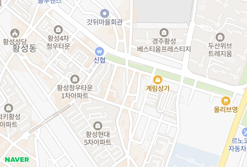 경상북도 경주시 황성동 동보 위치·실거래 시세 지도