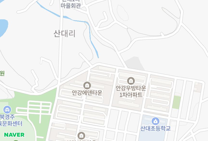 경상북도 경주시 안강읍 산대리 우방그린 위치·실거래 시세 지도