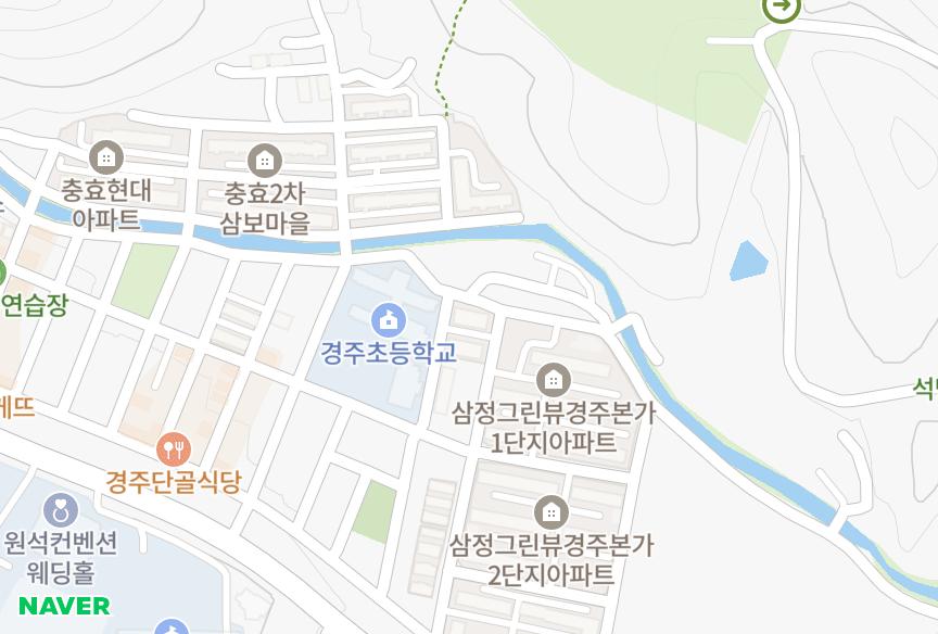 경상북도 경주시 충효동 대신그린 위치·실거래 시세 지도