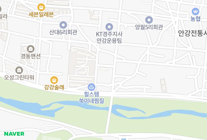 경상북도 경주시 안강읍 산대리 일천베르빌 위치·실거래 시세 지도