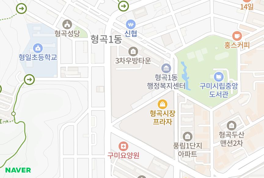 경상북도 구미시 형곡동 주공3단지 위치·실거래 시세 지도