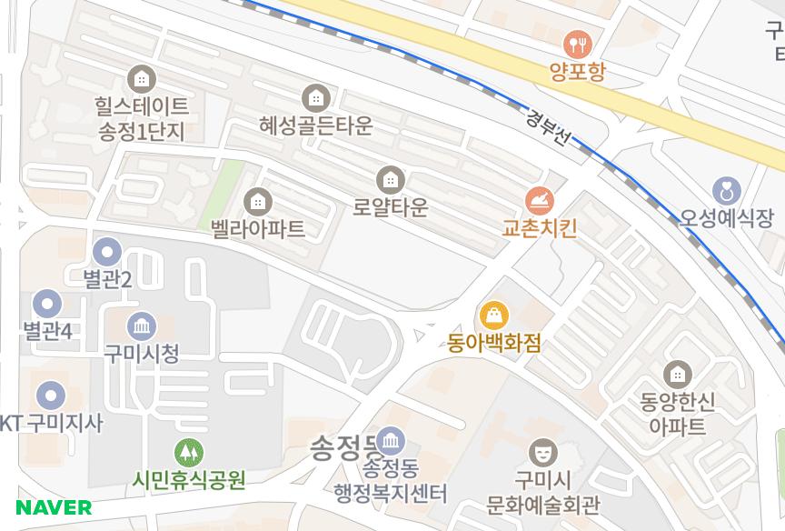 경상북도 구미시 송정동 송림 위치·실거래 시세 지도