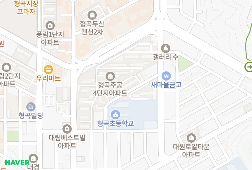 경상북도 구미시 형곡동 이구로얄맨션1차 위치·실거래 시세 지도