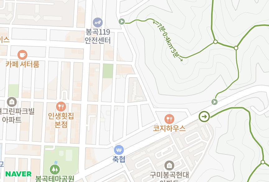 경상북도 구미시 봉곡동 봉곡대웅솔랜드 위치·실거래 시세 지도