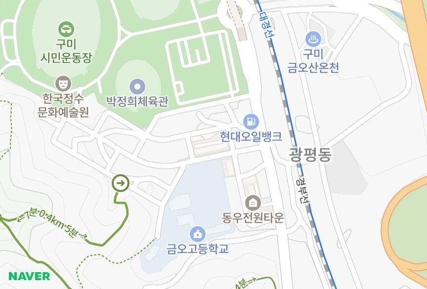 경상북도 구미시 광평동 동우광평전원타운2차 위치·실거래 시세 지도