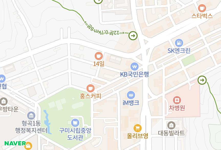 경상북도 구미시 형곡동 삼우형구타운 위치·실거래 시세 지도