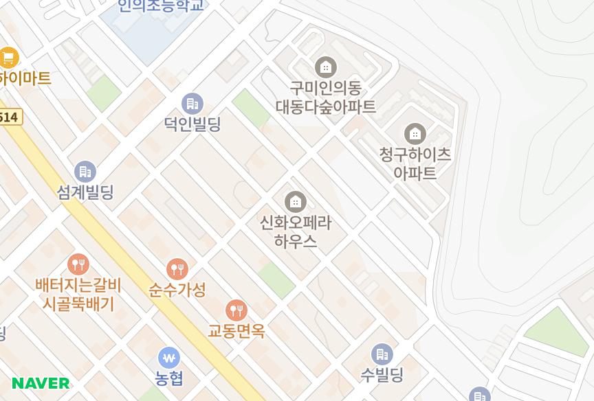 경상북도 구미시 인의동 신화오페라하우스1001차 위치·실거래 시세 지도