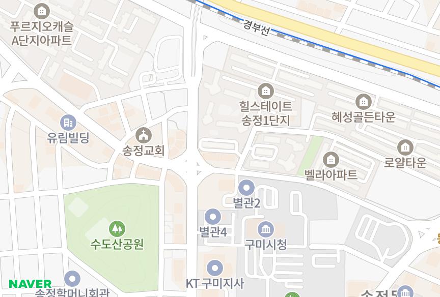 경상북도 구미시 송정동 효성 위치·실거래 시세 지도