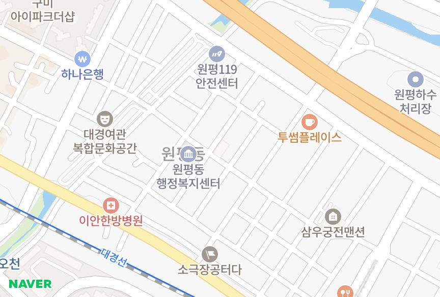경상북도 구미시 원평동 팍스아파트타운 위치·실거래 시세 지도