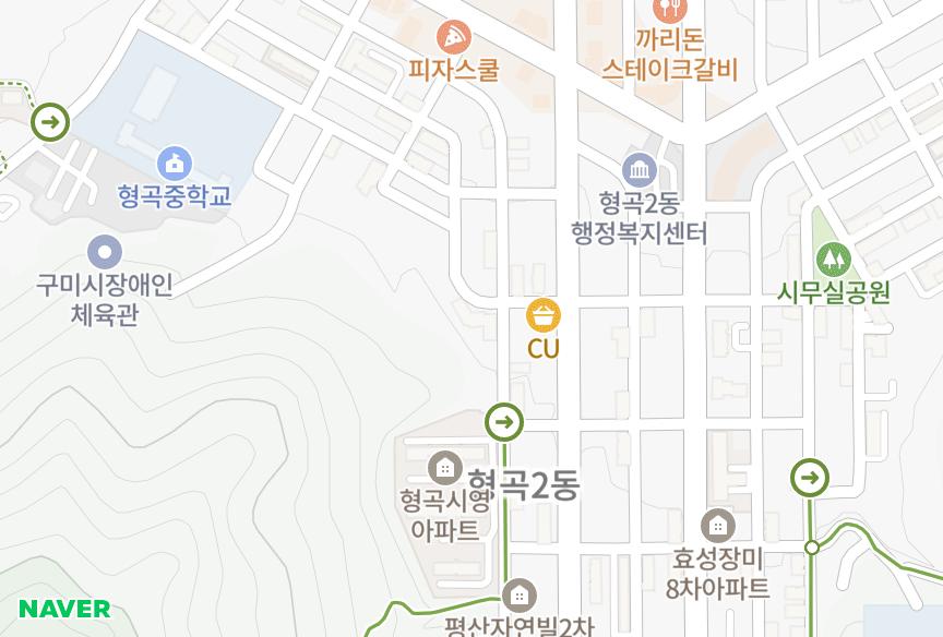 경상북도 구미시 형곡동 대원산맥타운가 위치·실거래 시세 지도
