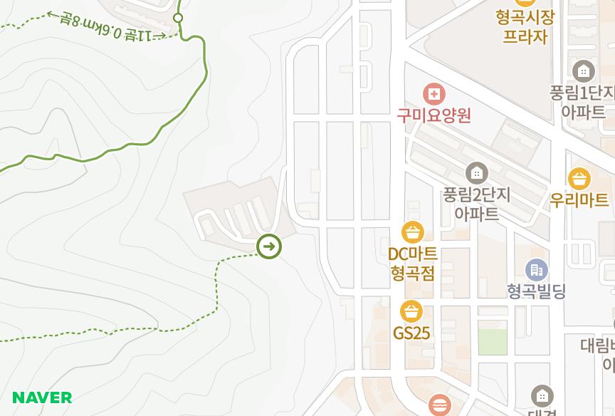 경상북도 구미시 형곡동 비둘기맨션 위치·실거래 시세 지도