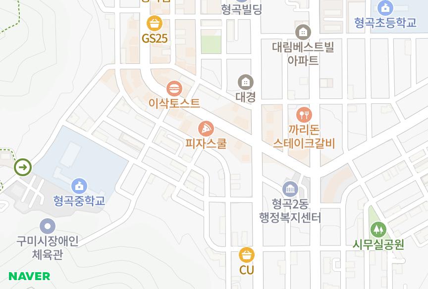 경상북도 구미시 형곡동 세진맨션 위치·실거래 시세 지도