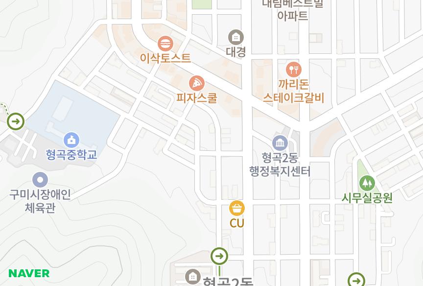 경상북도 구미시 형곡동 대동맨션2차 위치·실거래 시세 지도