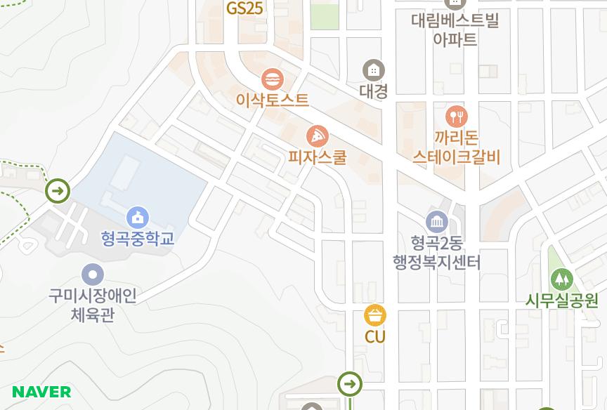 경상북도 구미시 형곡동 형곡대동맨션3차 위치·실거래 시세 지도