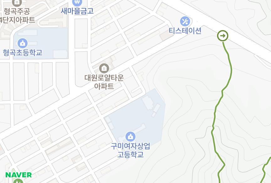 경상북도 구미시 형곡동 캐스빌 위치·실거래 시세 지도