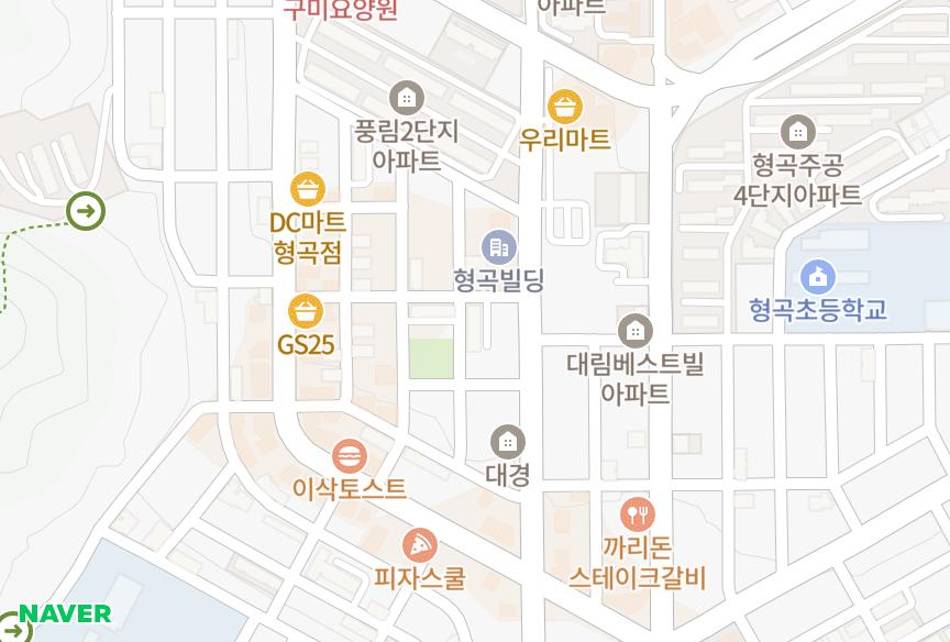 경상북도 구미시 형곡동 경남타운102차 위치·실거래 시세 지도