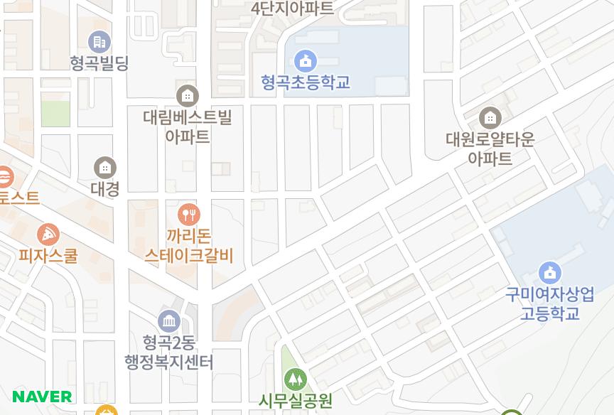 경상북도 구미시 형곡동 대경파크빌801차 위치·실거래 시세 지도