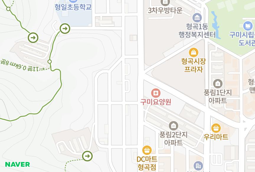 경상북도 구미시 형곡동 무지개맨션5차 위치·실거래 시세 지도
