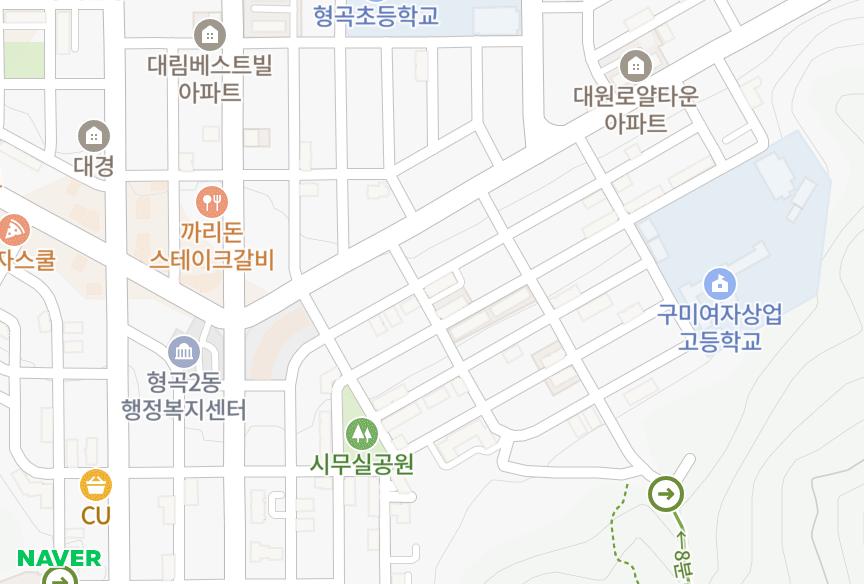 경상북도 구미시 형곡동 삼우맨션909차 위치·실거래 시세 지도