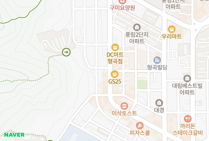 경상북도 구미시 형곡동 스위트네스트 위치·실거래 시세 지도