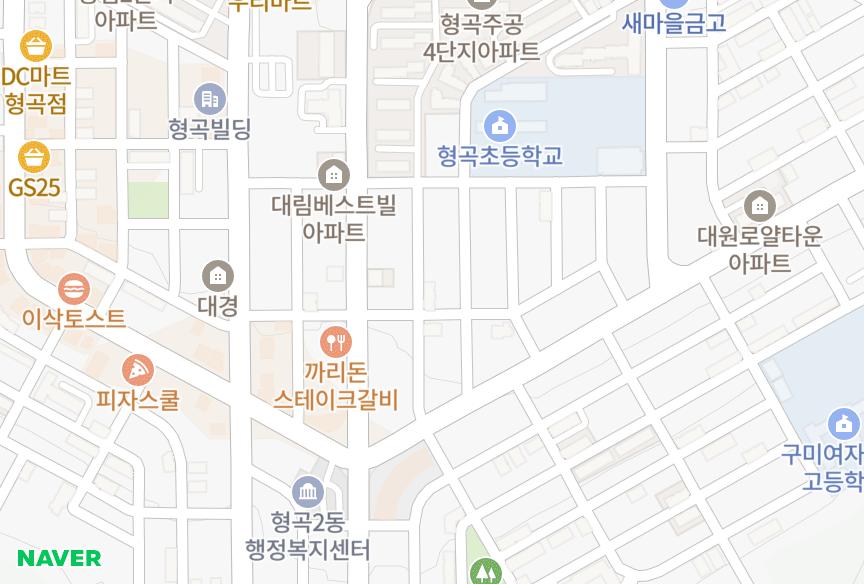 경상북도 구미시 형곡동 정우주택4차 위치·실거래 시세 지도