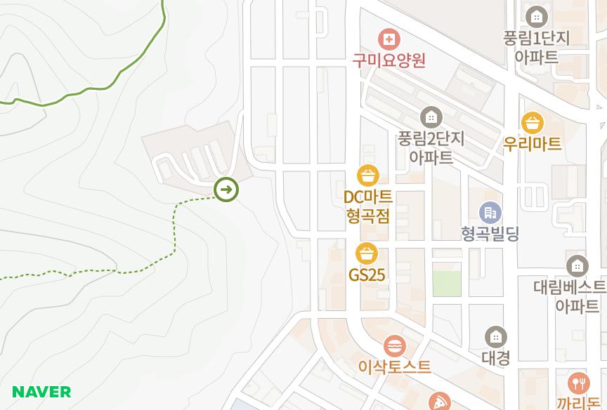 경상북도 구미시 형곡동 대동맨션4차 위치·실거래 시세 지도