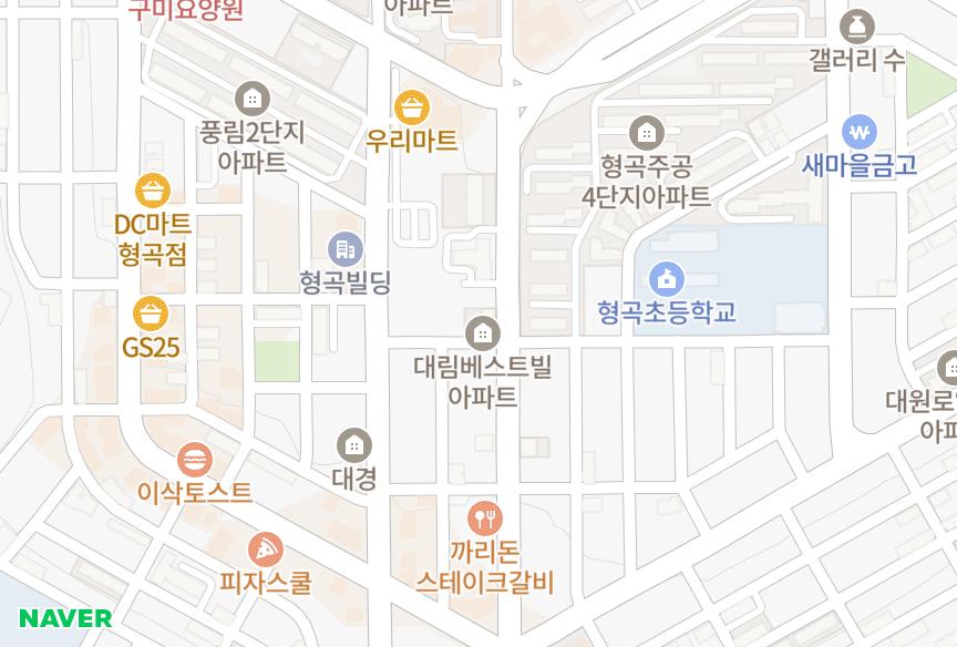 경상북도 구미시 형곡동 대림베스트빌 위치·실거래 시세 지도