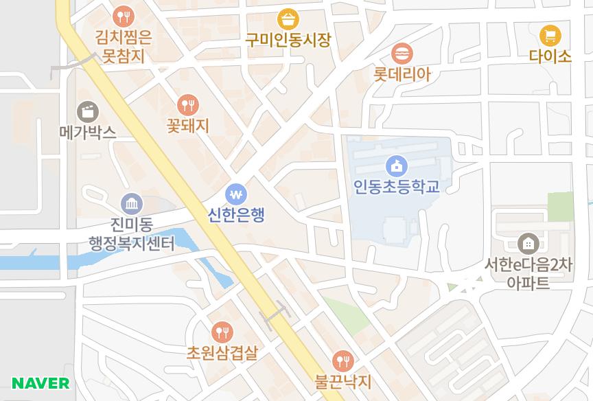 경상북도 구미시 인의동 대연아크로팰리스 위치·실거래 시세 지도