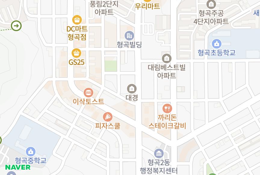 경상북도 구미시 형곡동 대경하이츠빌 위치·실거래 시세 지도