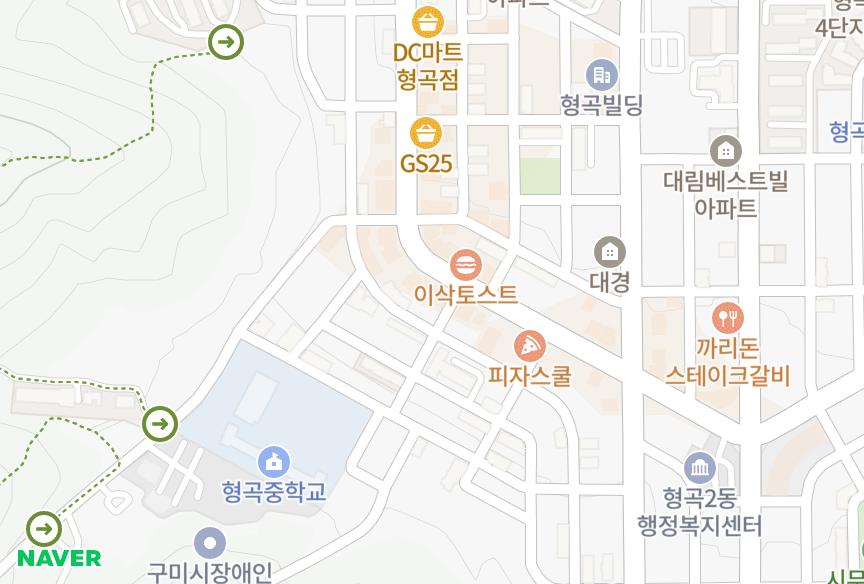 경상북도 구미시 형곡동 두산빌라 위치·실거래 시세 지도