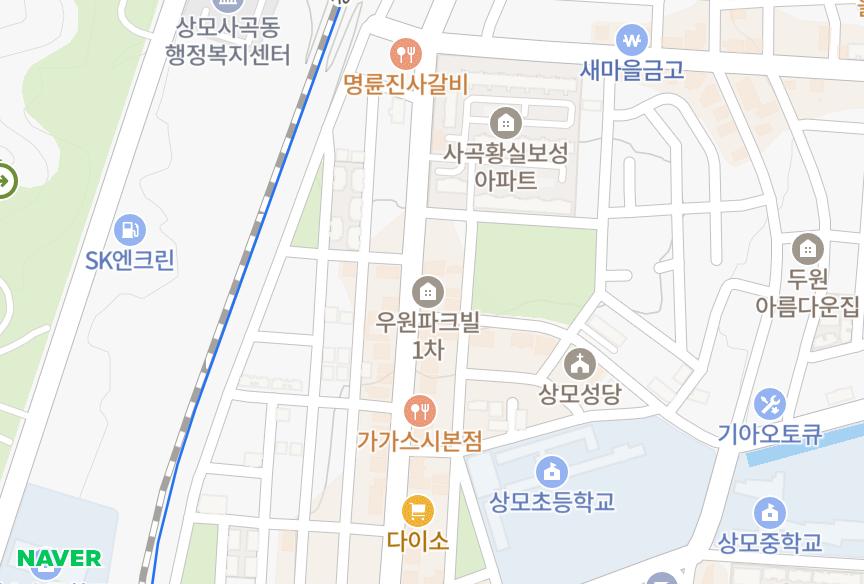 경상북도 구미시 사곡동 사곡우원파크빌1차 위치·실거래 시세 지도