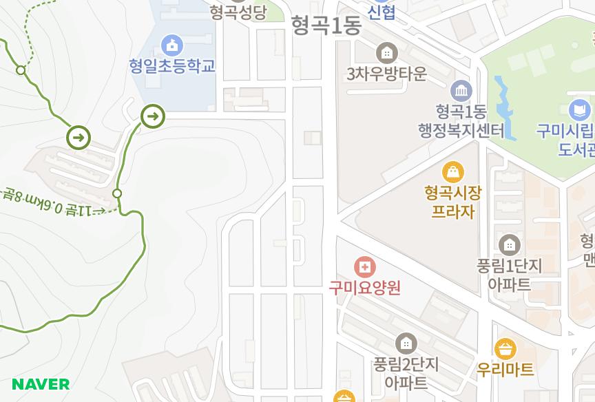 경상북도 구미시 형곡동 크린맨션103차 위치·실거래 시세 지도