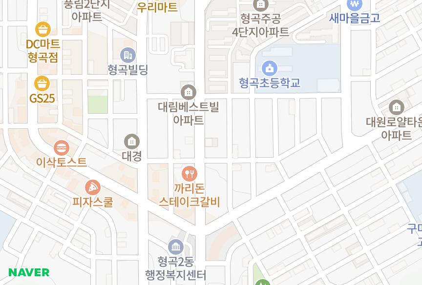 경상북도 구미시 형곡동 화산인터빌101차 위치·실거래 시세 지도