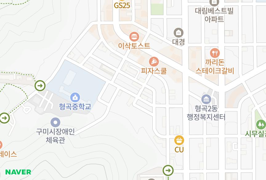 경상북도 구미시 형곡동 동남맨션 위치·실거래 시세 지도
