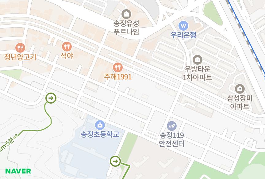 경상북도 구미시 송정동 미래하나빌라트 위치·실거래 시세 지도