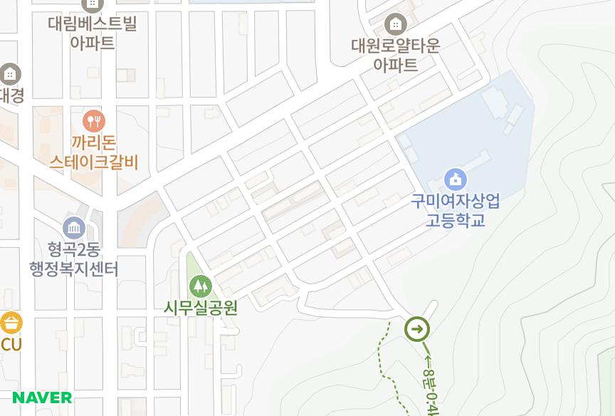 경상북도 구미시 형곡동 일산맨션 위치·실거래 시세 지도