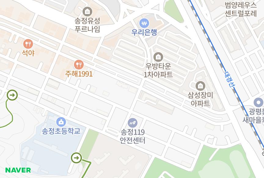경상북도 구미시 송정동 대풍참하이츠 위치·실거래 시세 지도
