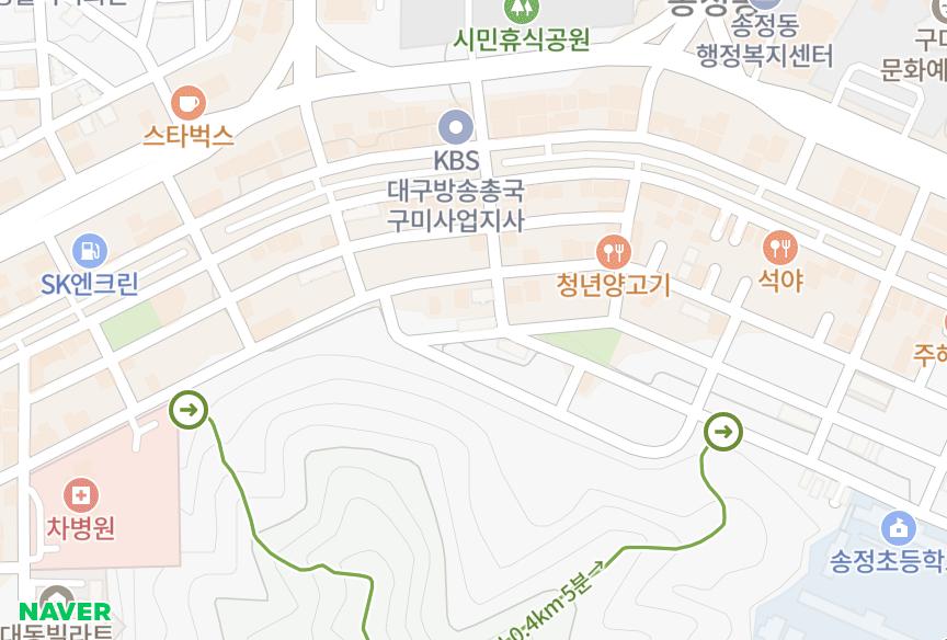 경상북도 구미시 송정동 삼우맨션 위치·실거래 시세 지도
