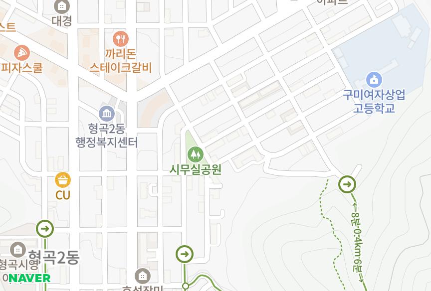 경상북도 구미시 형곡동 정우공원맨션14차 위치·실거래 시세 지도