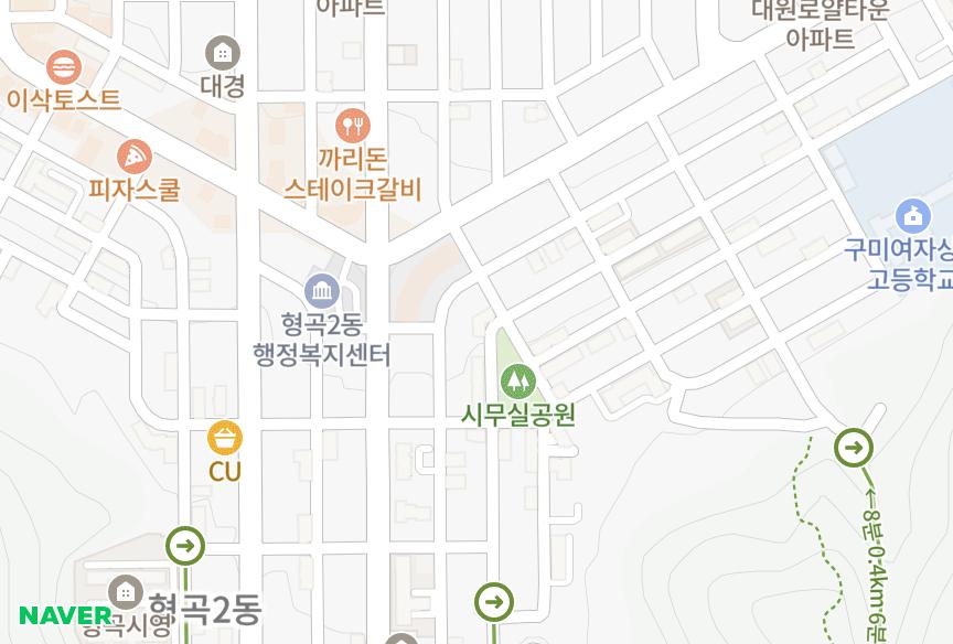 경상북도 구미시 형곡동 대원주택4차 위치·실거래 시세 지도