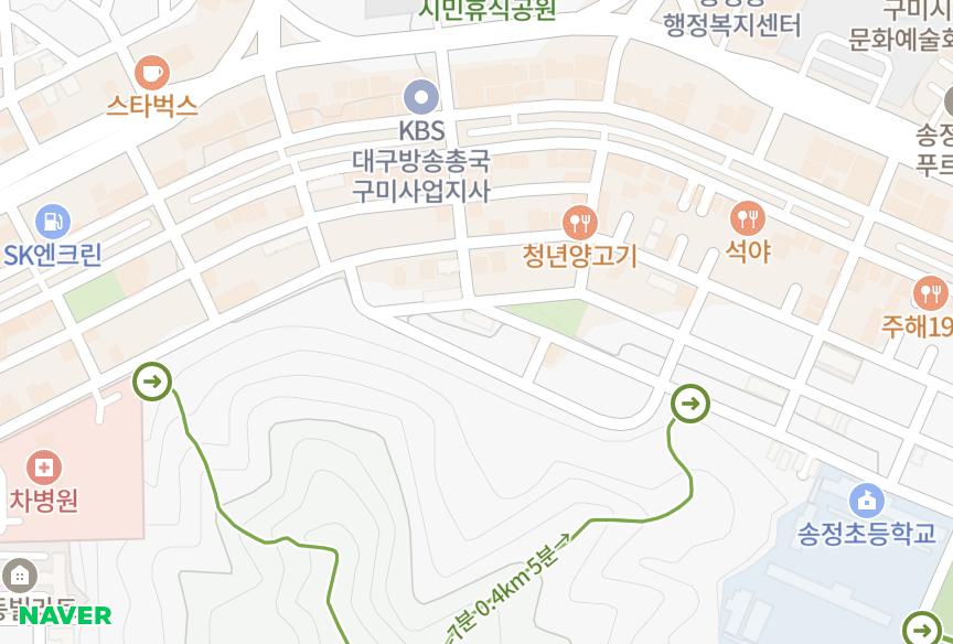 경상북도 구미시 송정동 두산 위치·실거래 시세 지도
