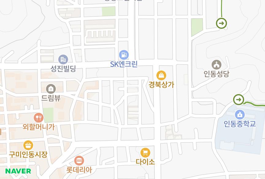 경상북도 구미시 인의동 희망 위치·실거래 시세 지도
