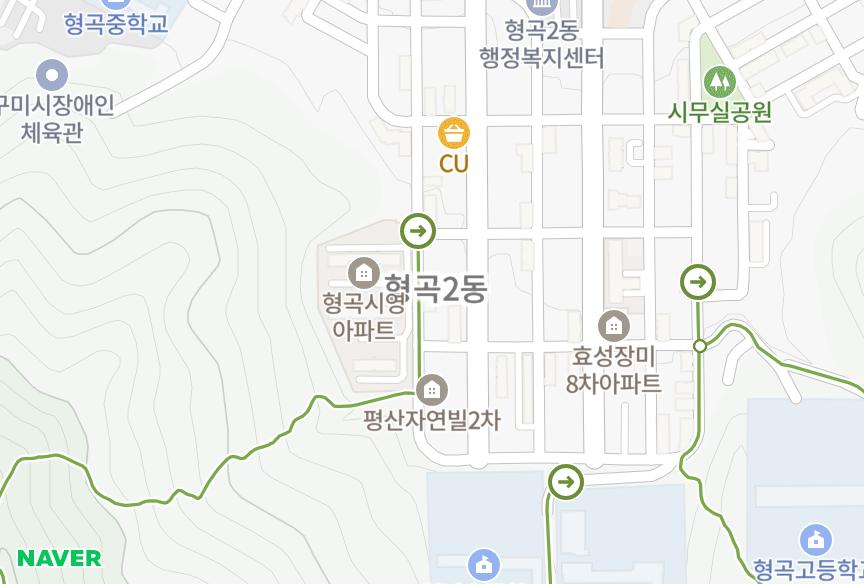 경상북도 구미시 형곡동 무지개1차 위치·실거래 시세 지도